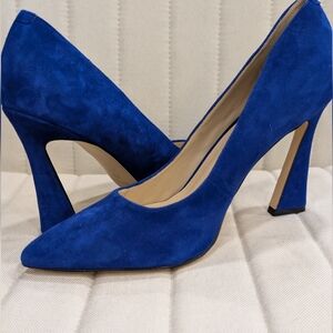 Nine West Cobalt Blue Suede Pointy Toe Pumps